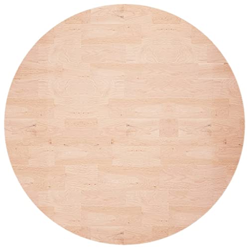 Natulvd Runde Tischplatte, Ø70 cm Ersatzbrett Esstischplatte – Eichenholz massiv – rustikale runde Holzmöbelplatte, 15 mm dick (Braun) von Natulvd