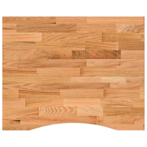 Natulvd Schreibtischplatte mit gebogenem Design, 100 x 80 cm, 25 mm dickes Holz, rustikale Holztischplatte für Ess-, Kaffee- und Gartentische (Hellbraun) von Natulvd