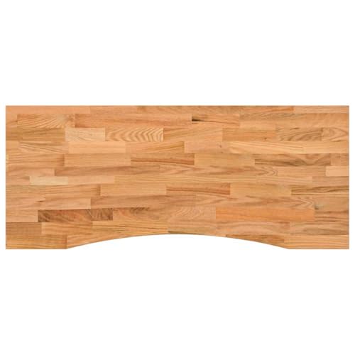 Natulvd Schreibtischplatte mit gebogenem Design, 120 x 50 cm, 25 mm dickes Holz, rustikale Holztischplatte für Ess-, Kaffee- und Gartentische (Hellbraun) von Natulvd