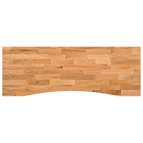 Natulvd Schreibtischplatte mit gebogenem Design, 140 x 50 cm, 25 mm dickes Holz, rustikale Holztischplatte für Ess-, Kaffee- und Gartentische (Hellbraun) von Natulvd