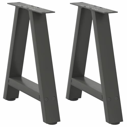 Natulvd Set mit 2 Couchtischbeinen für Frühstücksbar oder Arbeitsplatte, eine geformte Stahlbasis für Küchentisch, Schreibtischmöbel, DIY, 38 x 42 cm (Anthrazit) von Natulvd