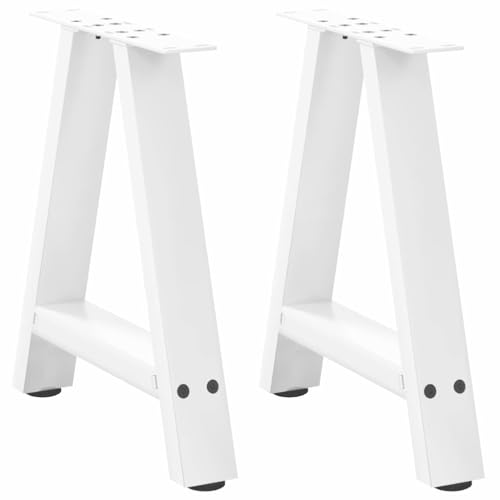 Natulvd Set mit 2 Couchtischbeinen für Frühstücksbar oder Arbeitsplatte, eine geformte Stahlbasis für Küchentisch, Schreibtischmöbel, DIY, 38 x 42 cm (weiß) von Natulvd