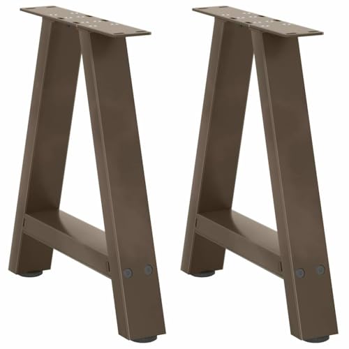 Natulvd Set mit 2 Couchtischbeinen für Frühstücksbar oder Arbeitsplatte, eine geformte Stahlbasis für Küchentisch, Schreibtischmöbel, DIY, 50 x 42 cm (braun) von Natulvd