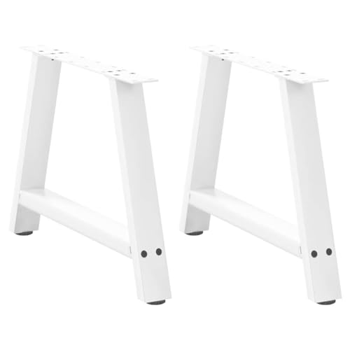 Natulvd Set mit 2 Couchtischbeinen für Frühstücksbar oder Arbeitsplatte, eine geformte Stahlbasis für Küchentisch, Schreibtischmöbel, DIY, 60 x 42 cm (weiß) von Natulvd