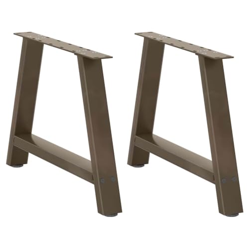 Natulvd Set mit 2 Couchtischbeinen für Frühstücksbar oder Arbeitsplatte, eine geformte Stahlbasis für Küchentisch, Schreibtischmöbel, DIY, 70 x 42 cm (braun) von Natulvd