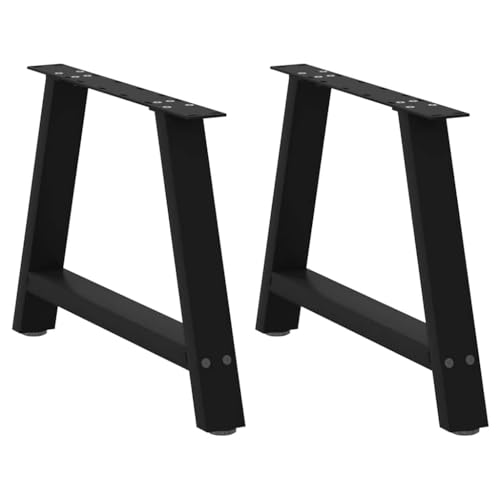 Natulvd Set mit 2 Couchtischbeinen für Frühstücksbar oder Arbeitsplatte, eine geformte Stahlbasis für Küchentisch, Schreibtischmöbel, DIY, 70 x 42 cm (schwarz) von Natulvd