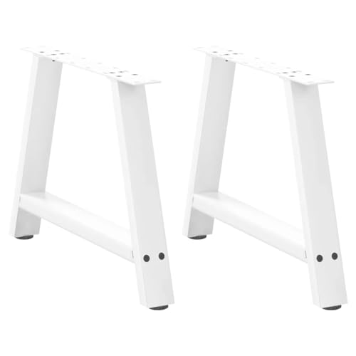 Natulvd Set mit 2 Couchtischbeinen für Frühstücksbar oder Arbeitsplatte, eine geformte Stahlbasis für Küchentisch, Schreibtischmöbel, DIY, 70 x 42 cm (weiß) von Natulvd