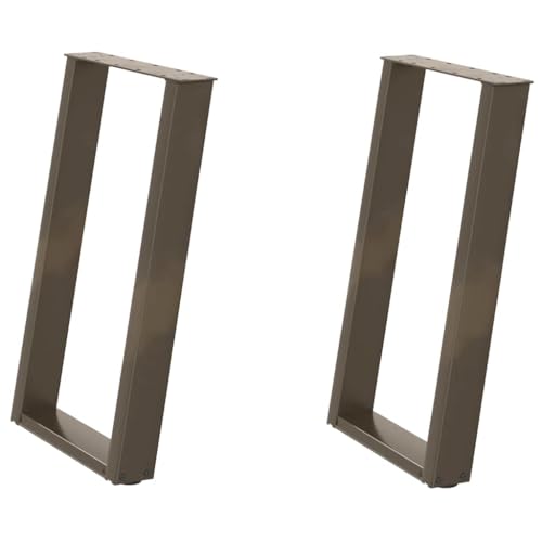Natulvd Tischbeine, 2 Stück, robust, industriell, geneigt, DIY-Möbelbeine, Metall mit Schrauben für Schreibtisch, Esstisch, Couchtisch, Frühstücksbank, 50 x 72 cm (braun) von Natulvd