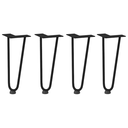 Natulvd Tischbeine, 4 Stück, 30 cm, kleine Haarnadel-Möbelbeine, Couchtischbeine mit Schrauben, für DIY-Tisch, Schreibtisch, Frühstücksbar, Ständer, Bank (schwarz) von Natulvd