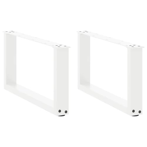 Natulvd Tischbeine 30cm, Stahl Schreibtischbeine mit Verstellbarem Fußpolster, Quadratische Möbelbeine für Heimwerker, Zuhause, Büro, 2er Set, 70x30cm (Weiß) von Natulvd