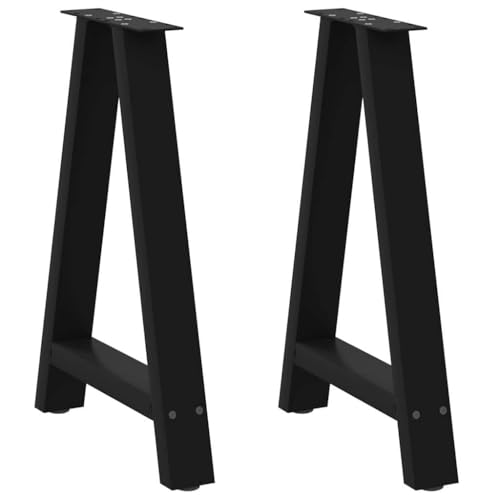 Natulvd Tischbeine aus Stahl für Frühstücksbar oder Arbeitsplatte, 72 cm hoch, A-förmige Metall-Möbelbeine für Küchentisch, Schreibtisch, DIY, 50 x 72 cm (schwarz), 2 Stück von Natulvd