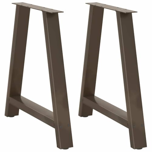 Natulvd Tischbeine aus Stahl für Frühstücksbar oder Arbeitsplatte, 72 cm hoch, A-förmige Metall-Möbelbeine für Küchentisch, Schreibtisch, DIY, 80 x 72 cm (braun) von Natulvd