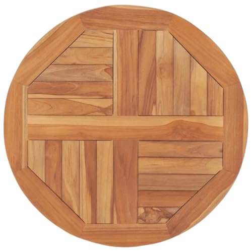 Natulvd Tischplatte 60x60cm Rund Schreibtischplatte - Perfekt für Schreibtisch, Esstisch und mehr - Teakholz Massiv - 25mm Stabile Tischplatten (Rund) von Natulvd