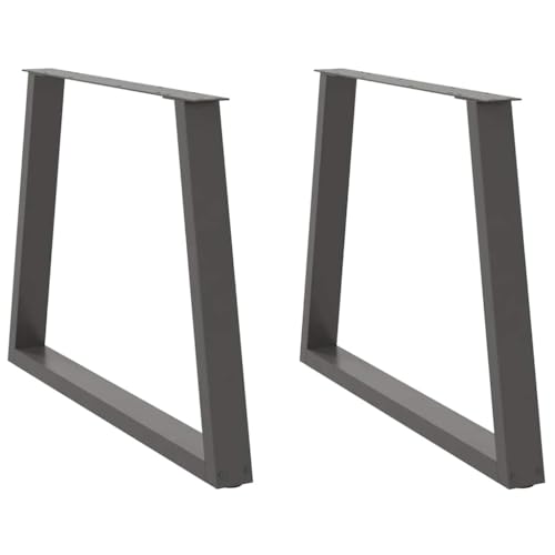 Natulvd Trapez Tischbeine 2er Set, 72cm H Schreibtischbeine für Bank Esstisch Beistelltisch Stühle Stahl (100x72cm, Anthrazit) von Natulvd