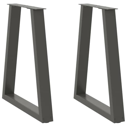 Natulvd Trapez Tischbeine 2er Set, 72cm H Schreibtischbeine für Bank Esstisch Beistelltisch Stühle Stahl (60x72cm, Anthrazit) von Natulvd