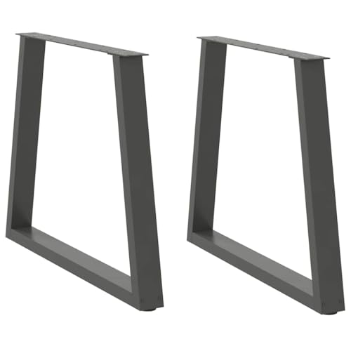 Natulvd Trapez Tischbeine 2er Set, 72cm H Schreibtischbeine für Bank Esstisch Beistelltisch Stühle Stahl (70x72cm, Anthrazit) von Natulvd