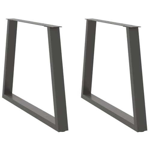 Natulvd Trapez Tischbeine 2er Set, 72cm H Schreibtischbeine für Bank Esstisch Beistelltisch Stühle Stahl (90x72cm, Anthrazit) von Natulvd