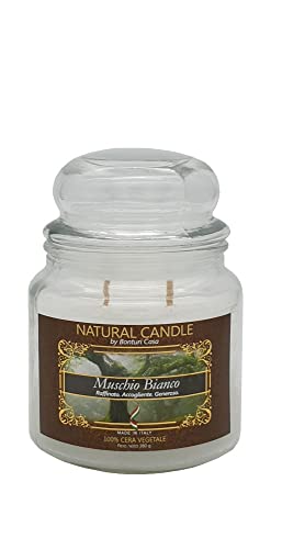 Natur Candle 167017 Duftkerze Muschio weiß, 100% Vegetalwachs, 380 g, s von Natur Candle
