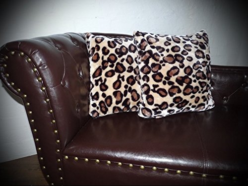 Natur-Fell-Shop Kissen Kissenhülle Dekokissen im Tierfell - Design Tierprint Animal Leopard Design (50cm x 50cm) von Natur-Fell-Shop