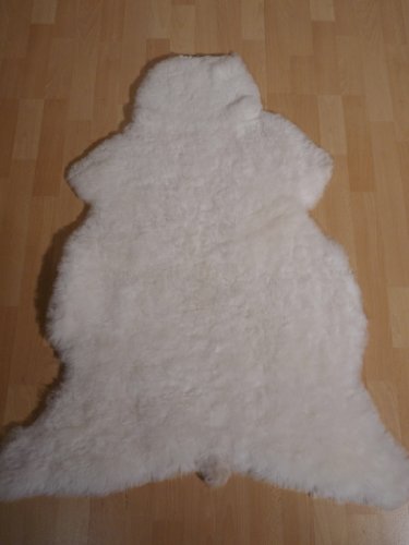 MEIWITT® Schaffell Lammfell Fell Kurzhaar Weiss 120-130cm von Natur-Fell-Shop