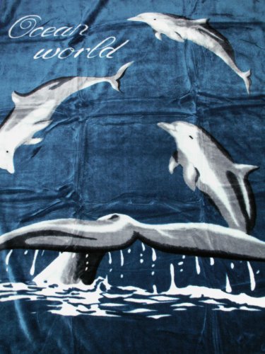 Natur-Fell-Shop Kuscheldecke Tagesdecke Decke Motiv Delfin/Delphin I 160x200cm von Natur-Fell-Shop