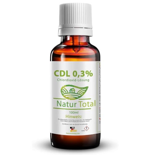 Natur Total CDL/CDs Chlordioxid Fertiglösung 0,3% 100ml - in pharmazeutischer Braunglasflasche mit Tropfverschluss - Made in Germany von Natur Total