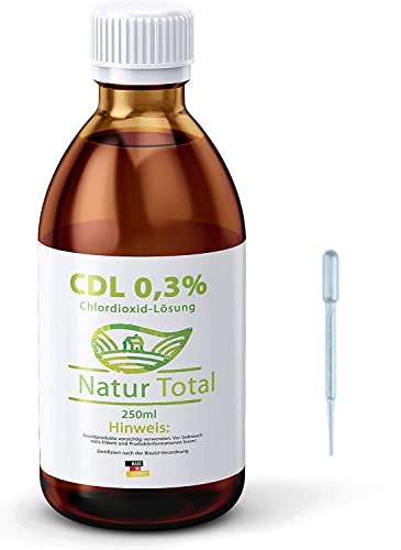 Chlordioxid 0,3% Lösung 250 ml CDLS – Chlorine Dioxide Solution – CDL – Zertifiziert nach der Biozid-Verordnung Chlordioxid 0,3% Lösung 250 ml CDLS – Chlorine Dioxide Solution – CDL – Zertifiziert nach der Biozid-Verordnung von Natur Total