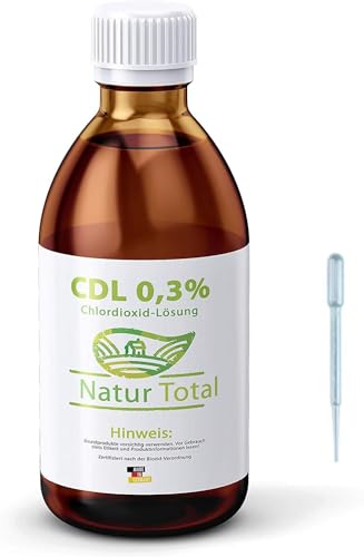 Chlordioxid 0,3% Lösung 500 ml CDLS – Chlorine Dioxide Solution – CDL – Zertifiziert nach der Biozid-Verordnung von Natur Total