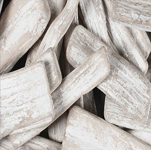 Natur-deko DEKOHOLZ ca 80-120mm. 1 Liter in Weiss. Kleine Holz Stücke in weiß (Shabby chic) von Natur-deko