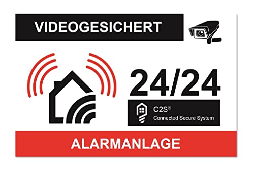 Set mit 10 Abschreckenden Aufklebern - Alarm stickers - Alarmanlage - Videoüberwachung Hausschutz (8,5 * 5,5 cm) von Natur'hall