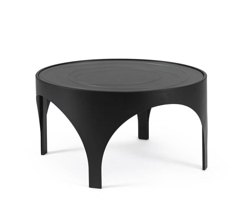 Natur24 Beistelltisch Archie Couchtisch 70 x 70 x 38 cm Stahl Glas Schwarz von Natur24