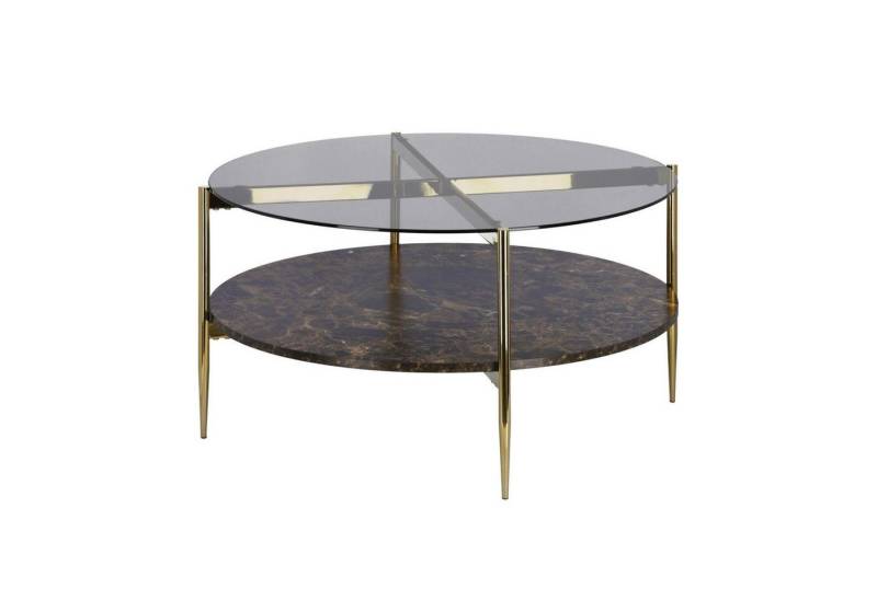 Natur24 Beistelltisch Couchtisch Kamilah Ø84cm Glas Stahl Rund Tisch Beistelltisch von Natur24