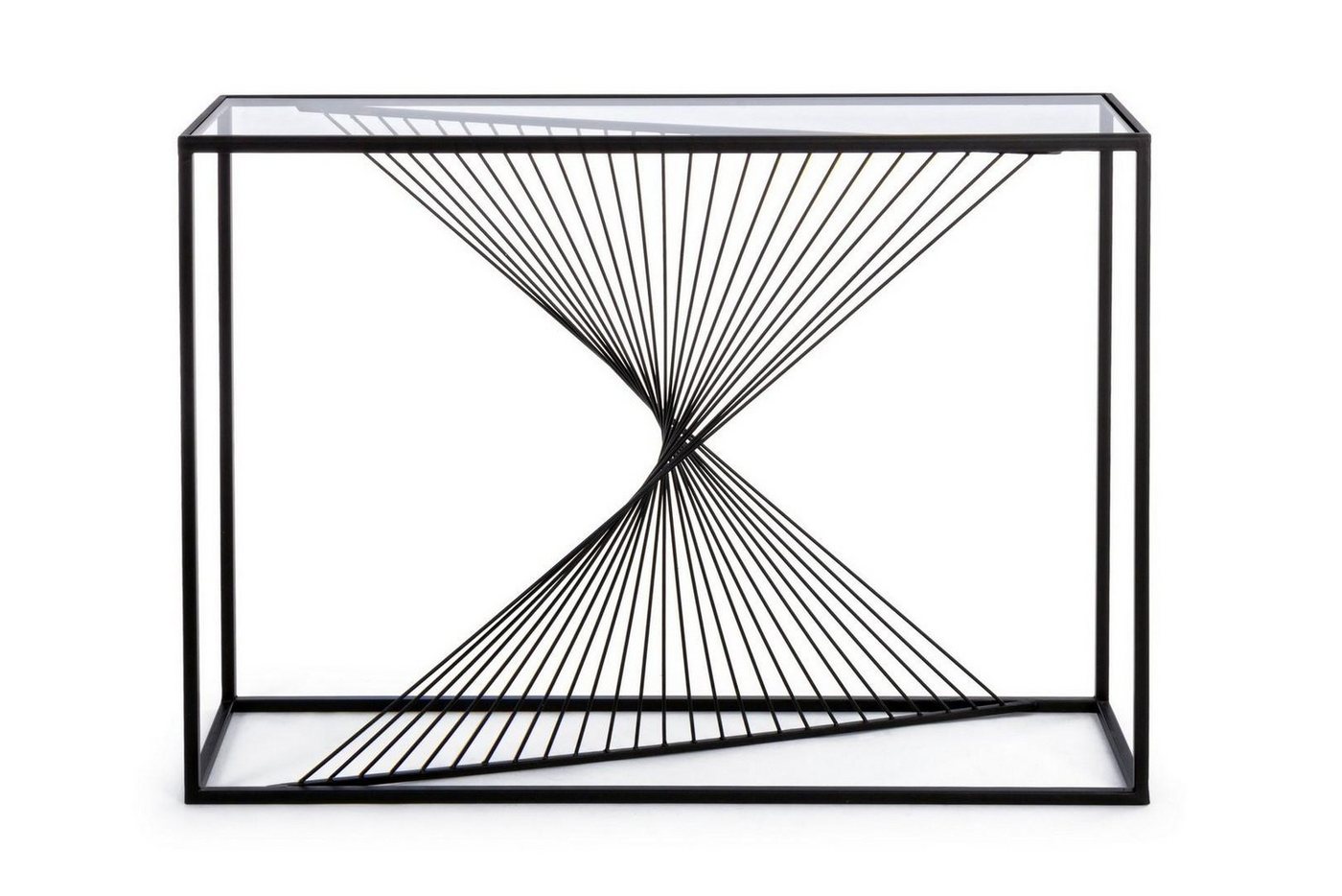 Natur24 Beistelltisch Espiral Konsolentisch 107 x 30,5 x 79 cm Stahl Glas Schwarz Natur24 Beistelltisch Espiral Konsolentisch 107 x 30,5 x 79 cm Stahl Glas Schwarz von Natur24