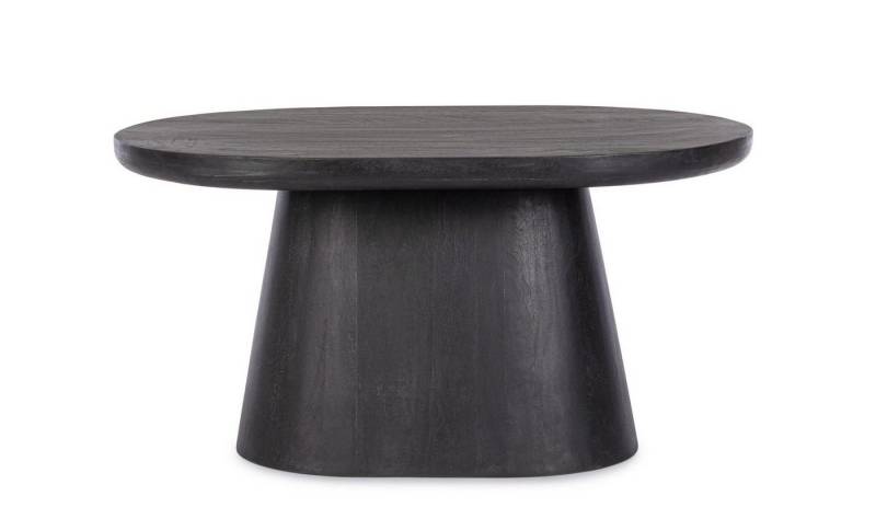 Natur24 Beistelltisch Fuji Beistelltisch 80 x 56 x 40 cm Mangoholz Schwarz von Natur24