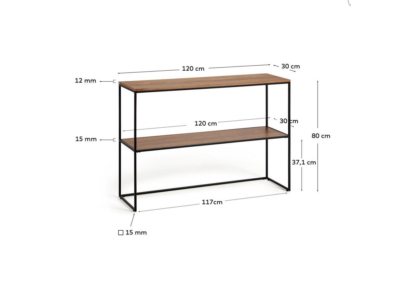 Natur24 Beistelltisch Konsolentisch Yoana 120 x 30 x 80 cm Nussholz Wohnzimmer Natur24 Beistelltisch Konsolentisch Yoana 120 x 30 x 80 cm Nussholz Wohnzimmer von Natur24