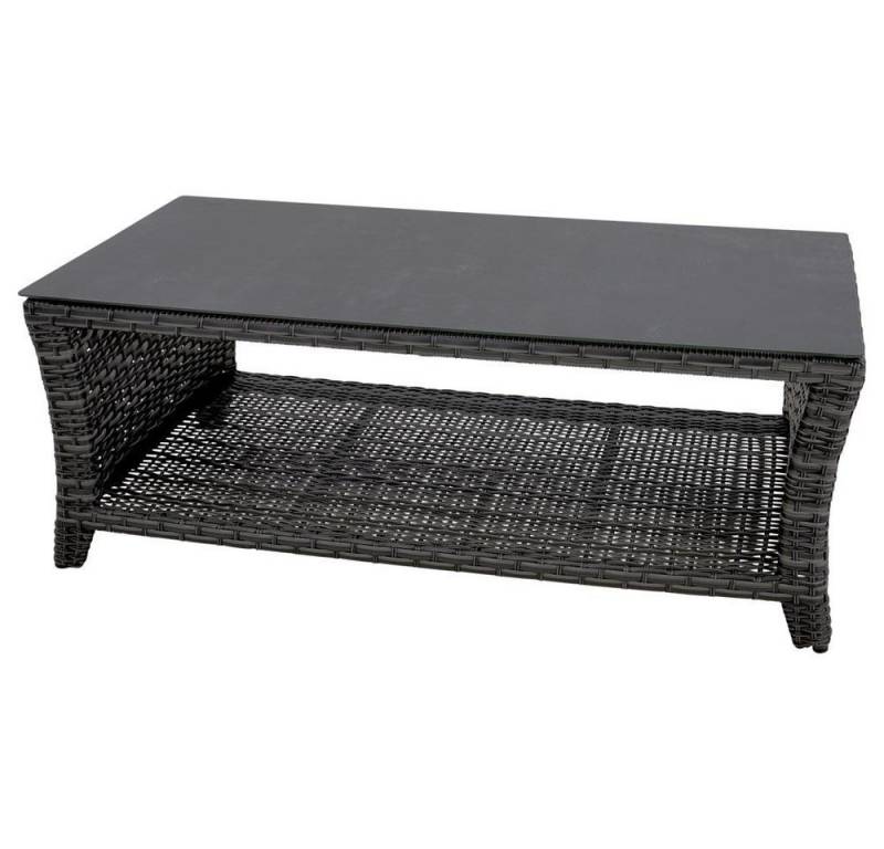 Natur24 Gartentisch Soho Forte Loungetisch Polyrattan Aluminium Anthrazit 120 x 60 x 45 cm von Natur24