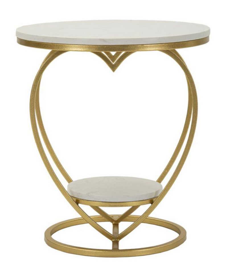Natur24 Beistelltisch Tavolinetto Beistelltisch 40 x 40 x 45.5 cm Metall Marmor Gold Weiß Natur24 Beistelltisch Tavolinetto Beistelltisch 40 x 40 x 45.5 cm Metall Marmor Gold Weiß von Natur24