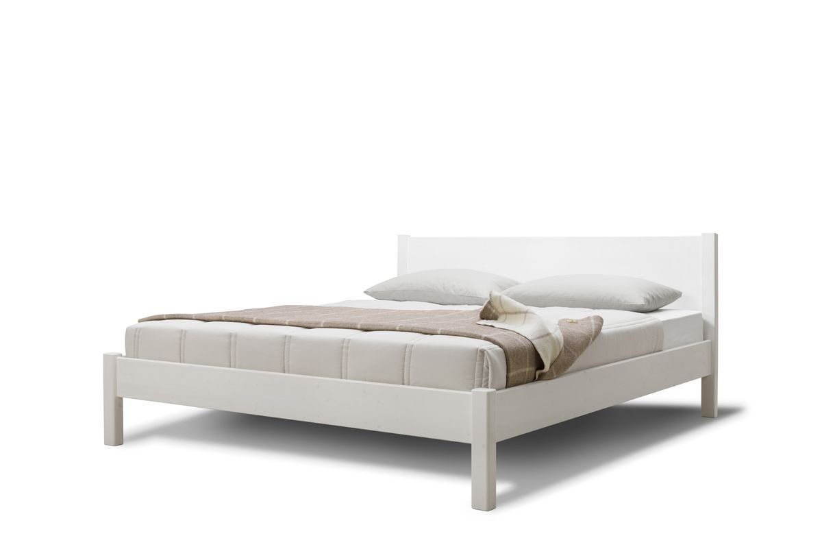 Natur24 Bett Doppelbett Ginevra 160 x 200 cm in Eiche geölt mit geradem Kopfteil von Natur24