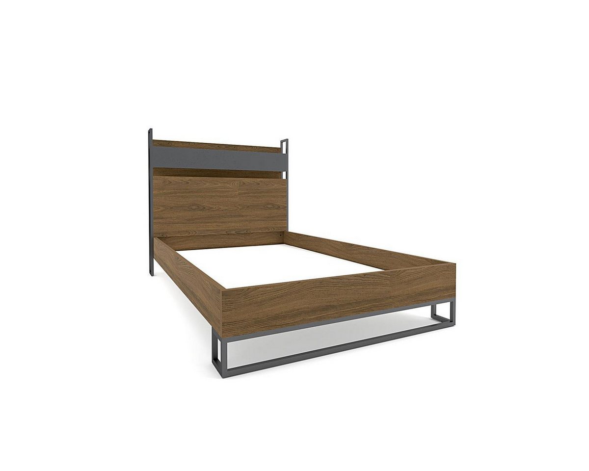 Natur24 Bett Legend Bett in Nussbaumoptik in Anthrazit 120 x 200 cm Natur24 Bett Legend Bett in Nussbaumoptik in Anthrazit 120 x 200 cm von Natur24