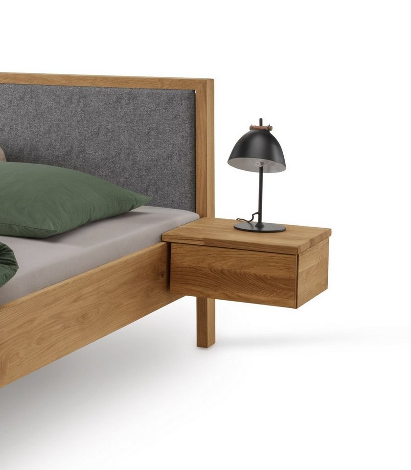 Natur24 Bett Nachtkommode Nachttisch für Bett Aalbe Eiche Massiv 2er Set von Natur24