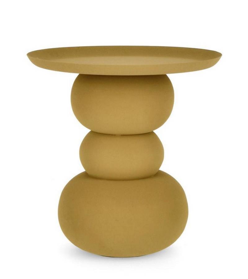 Natur24 Couchtisch Alpa Couchtisch 41 x 41 x 42 cm Stahl Senfgelb von Natur24