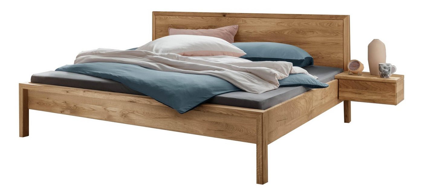 Natur24 Einzelbett Doppelbett Bett Aalbe 160x200 Eiche Massiv Holzkopfteil Natur24 Einzelbett Doppelbett Bett Aalbe 160x200 Eiche Massiv Holzkopfteil von Natur24