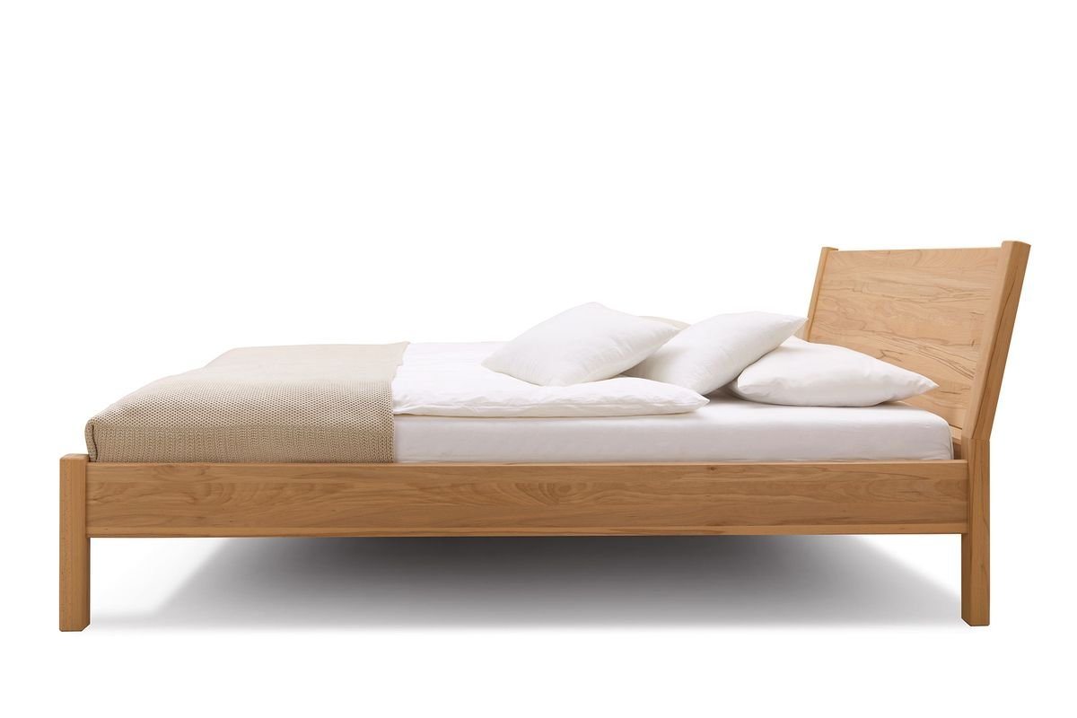 Natur24 Einzelbett Doppelbett Ginevra 160 x 200 cm in Buche Natur lackiert mit Kopfteil von Natur24