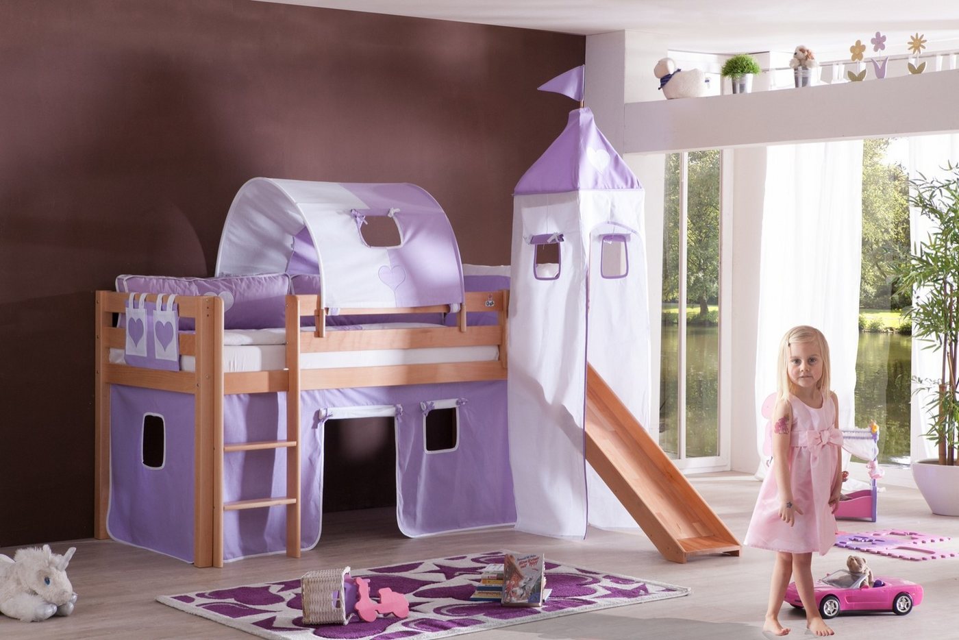 Natur24 Kinderbett Einzelbett Alex Buche massiv 90x200 cm Natur lackiert mit Stoff-Set Natur24 Kinderbett Einzelbett Alex Buche massiv 90x200 cm Natur lackiert mit Stoff-Set von Natur24