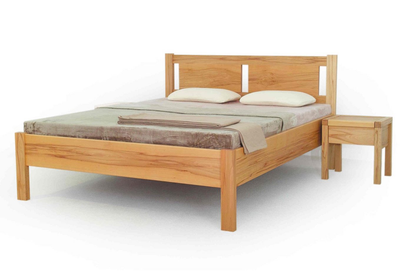 Natur24 Einzelbett Einzelbett Liva 100x200 Metallfrei Kernbuche mit Kopfteil von Natur24