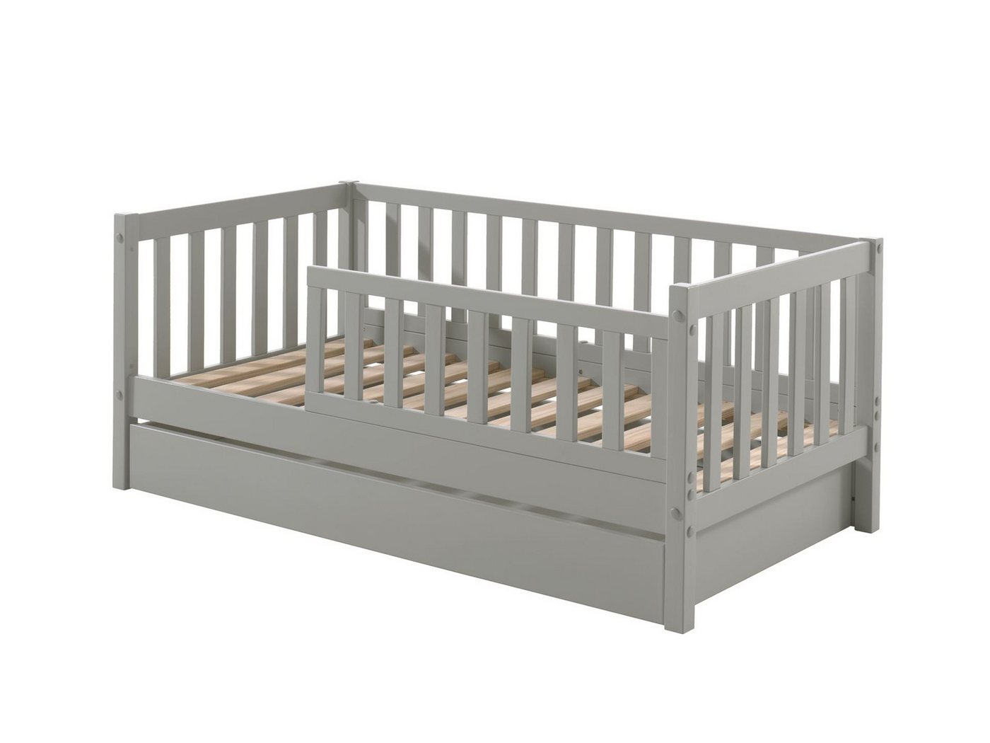 Natur24 Einzelbett Juniorbett 148 x 60 x 76 cm Schublade Kiefer MDF Grau Natur24 Einzelbett Juniorbett 148 x 60 x 76 cm Schublade Kiefer MDF Grau von Natur24