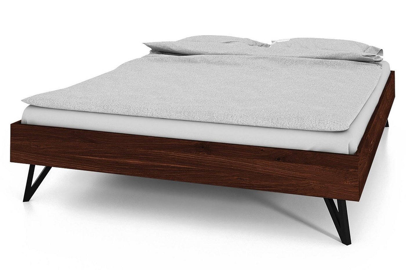 Natur24 Einzelbett Rolo Bett 140x200 cm Wildeiche choco massiv mit Metallbeinen Natur24 Einzelbett Rolo Bett 140x200 cm Wildeiche choco massiv mit Metallbeinen von Natur24
