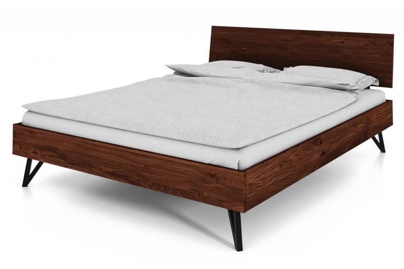 Natur24 Einzelbett Rolo Bett 140x200 cm aus Wildeiche choco massiv mit Holzkopfteil Natur24 Einzelbett Rolo Bett 140x200 cm aus Wildeiche choco massiv mit Holzkopfteil von Natur24