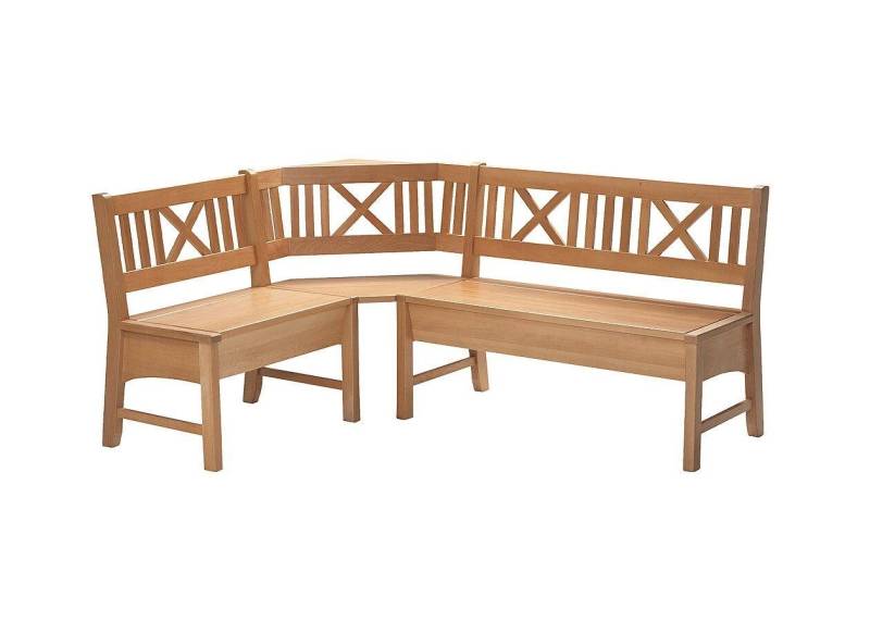 Natur24 Essbank Chiemsee Eckbank 135x204 inkl. Truhe Massiv Buche Lackiert von Natur24