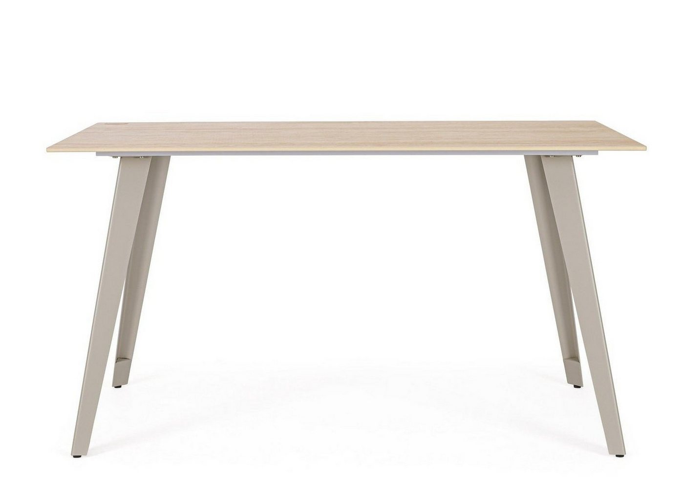 Natur24 Esstisch Arjeta Tisch 140 x 80 x 76 cm Stahl Feinsteinzeug Beige von Natur24